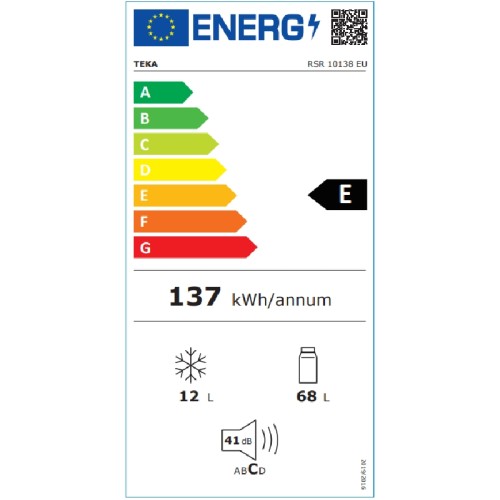 ΨΥΓ.ΕΛΕΥΘ TEKA RSR 10138 WH ΜΟΝΟΠΟΡΤΟ ΛΕΥΚΟ E 85χ48